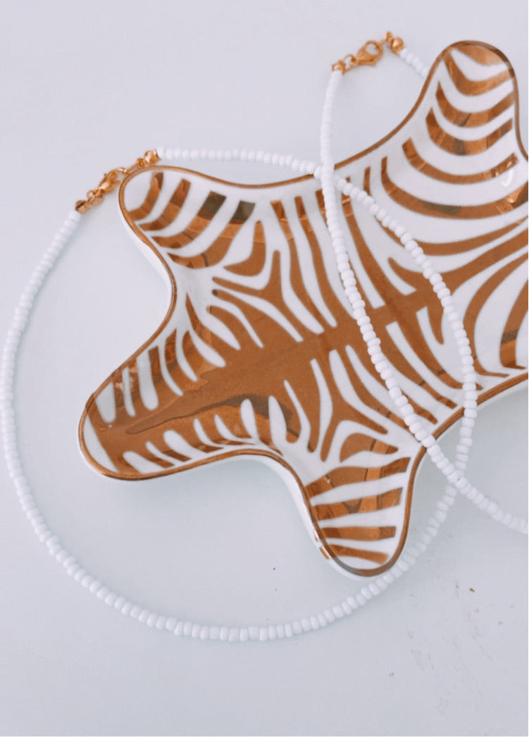 white seed bead necklace